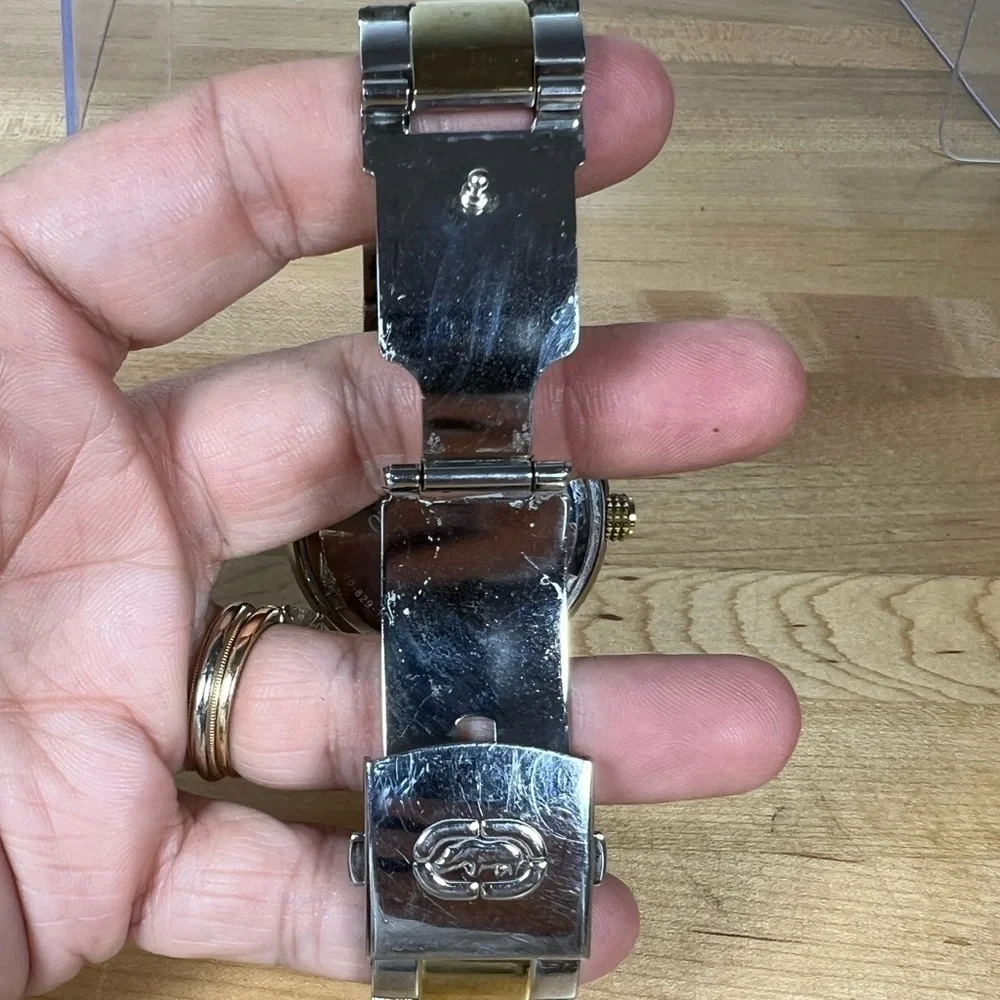 Marc Ecko The Cool Watch Gold and Silver Tone Rhinestone Encrusted Bling Watch - Picture 9 of 11